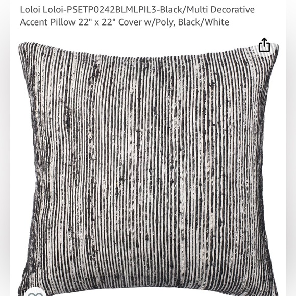 Loloi Other - Loloi black multi decorative accent pillow. 22”x22”